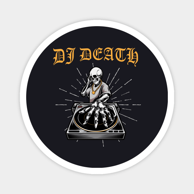 DJ Death Skull Vinyl Magnet by Foxxy Merch